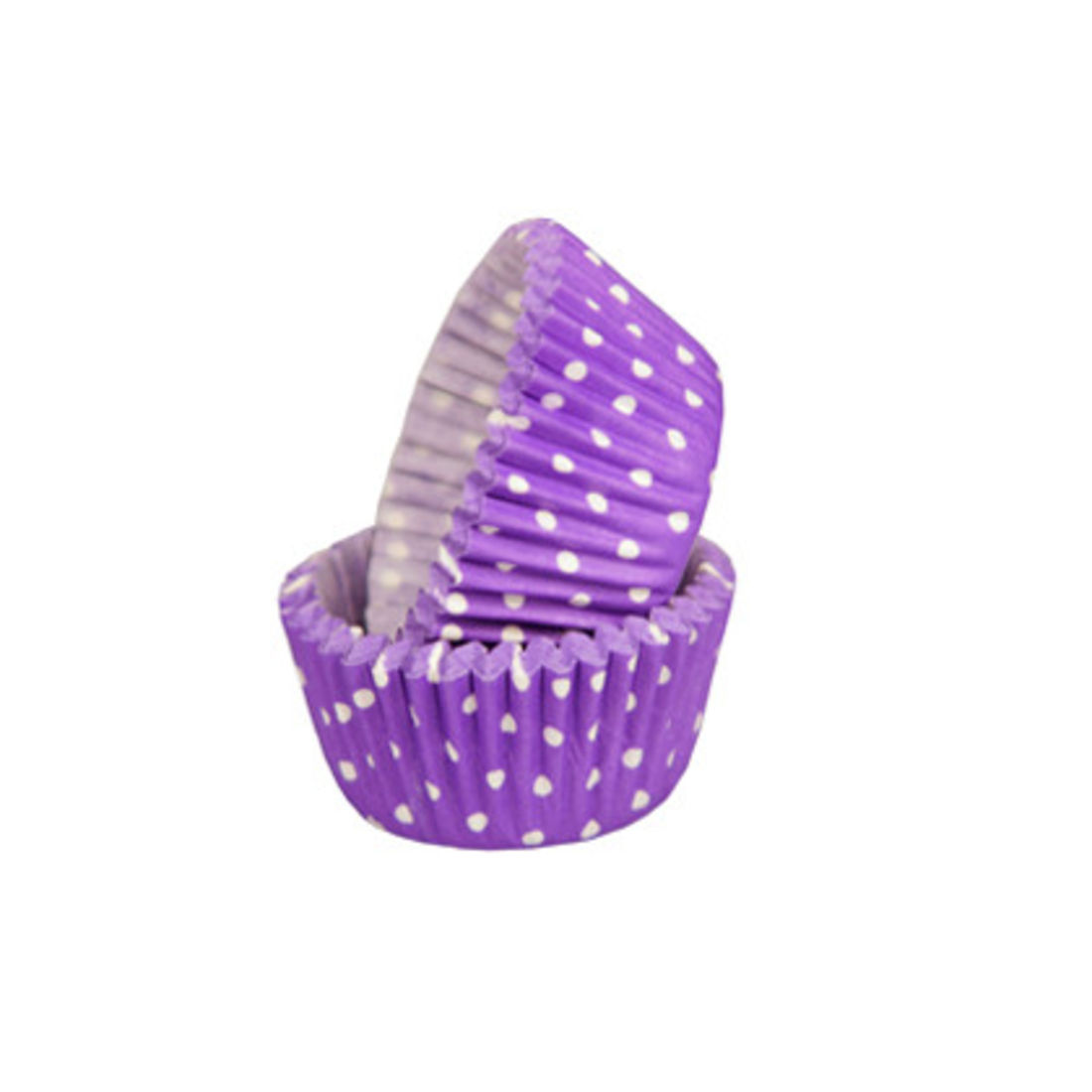 2000499 SK Cupcake Cases Mini Purple Polka Dot Pack Of 50