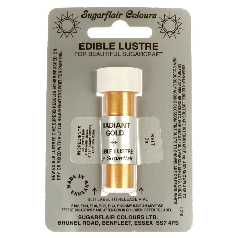 31421 Sugarflair RADIANT GOLD Edible Lustre icing dusting colour