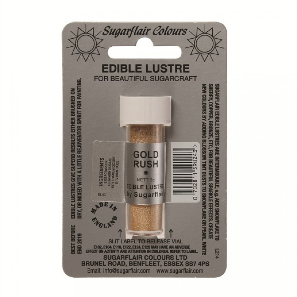 31424 Sugarflair GOLD RUSH Edible Lustre dusting icing colour 2g
