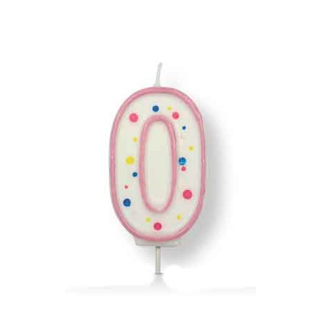 2001444 JEM PINK NUMBER 0 CANDLE (2.5")