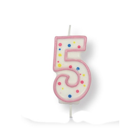 2001449 JEM Pink Number 5 Candle (2.5