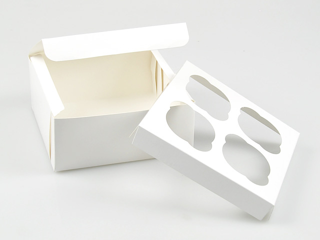 2000111 Cupcake Box 4x1 White