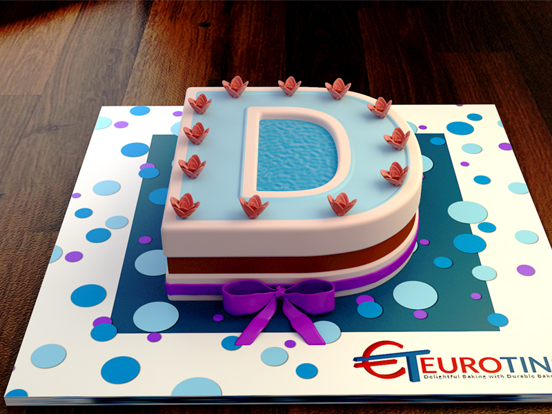2001959 Euro Large Letter D Cake Tin