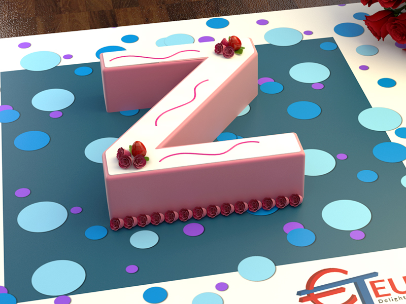 2001980 Euro Large Letter Z Birthday Cake Tin