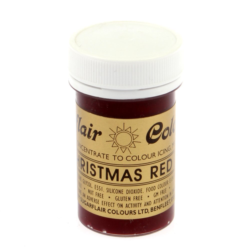 30506 Sugarflair CHRISTMAS RED Spectral Paste Gel Color 25g