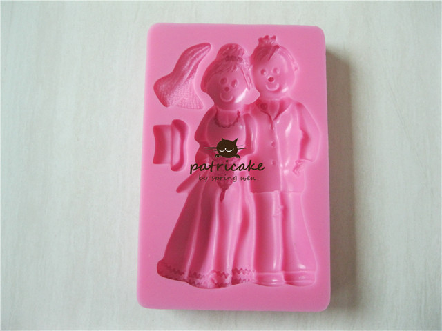 2000224 Fondant Gumpaste Mold Bride & Groom 3D