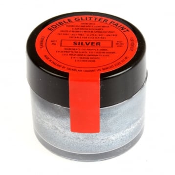 31443 Sugarflair Colours - Silver Edible Glitter Paint 20g