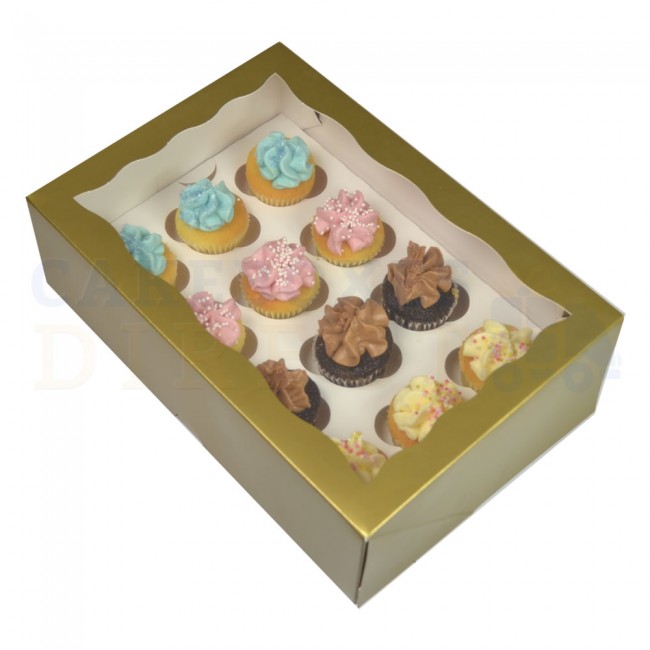 2001662 12 Mini CupCake Box Gold